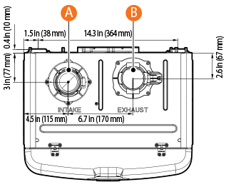 Overhead view of NPE-180S2 tankless water heater